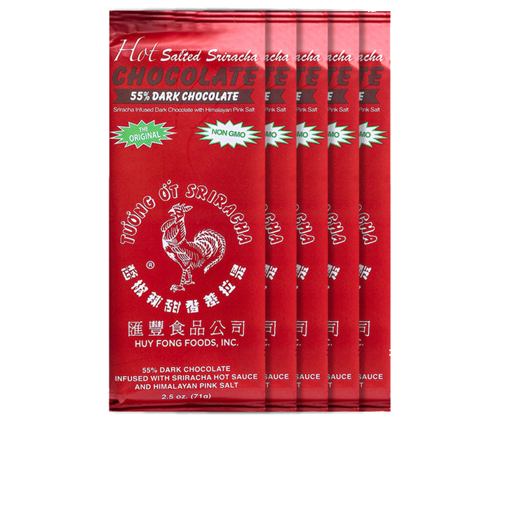 2.5 OZ SRIRACHA SALTED 55% DARK CHOCOLATE BARS