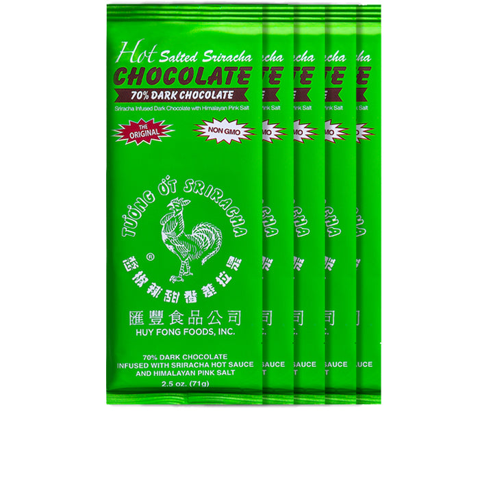 2.5 OZ SRIRACHA SALTED 70% DARK CHOCOLATE BARS