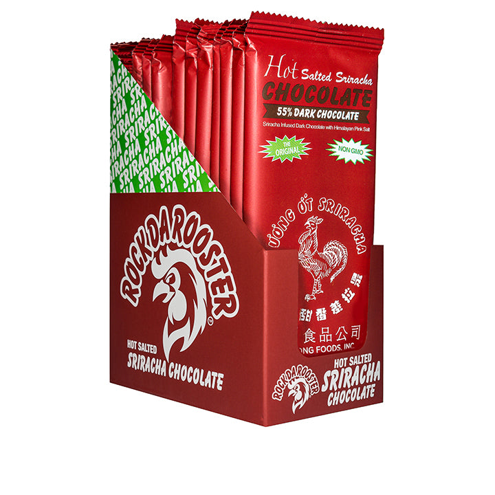 2.5 OZ SRIRACHA SALTED 55% DARK CHOCOLATE BARS