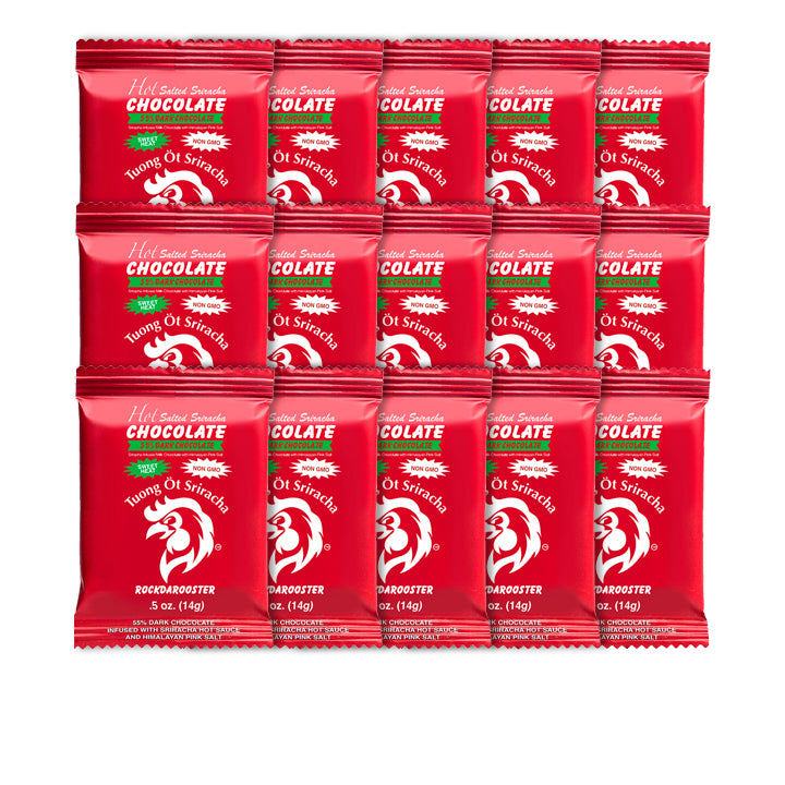 .5 OZ MINI BITE SIZED SRIRACHA SALTED 55% DARK CHOCOLATE BARS