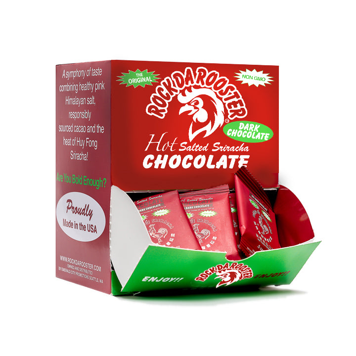 .5 OZ MINI BITE SIZED SRIRACHA SALTED 55% DARK CHOCOLATE BARS